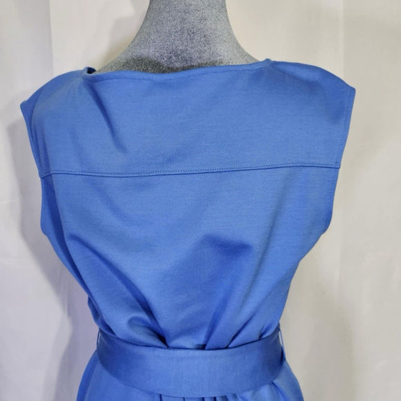 Ann Taylor Dress Womens M Blue Sleeveless Belted Dress - Picture 5 of 13